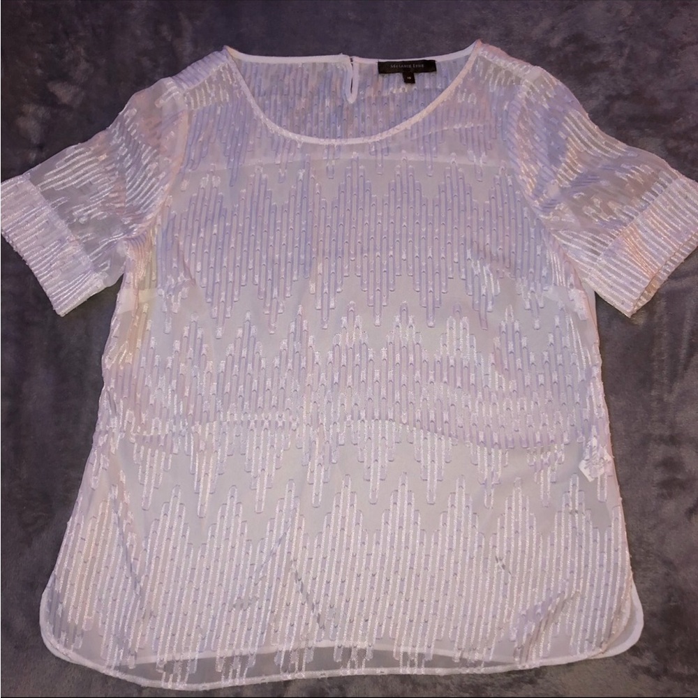White Melanie Lyne t-shirt/ top/ short sleeve